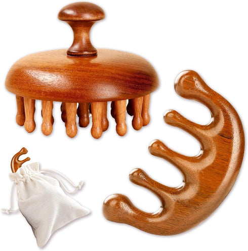 HX YUEGOUHUI Wooden Trigger Point Massage Tool, Wood Spider Shape 5 Legs Massager for