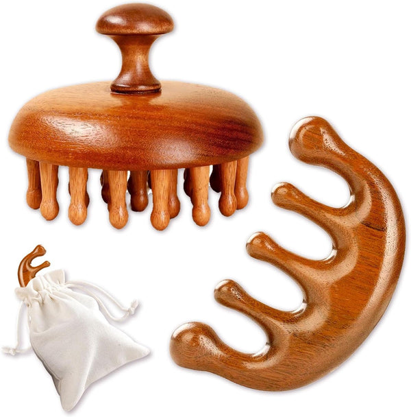 HX YUEGOUHUI Wooden Trigger Point Massage Tool, Wood Spider Shape 5 Legs Massager for