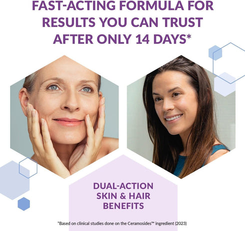 BioTrust Timeless Beauty Ceramide Booster, Hair & Skin Supplement with Vitamin C, E, Biotin & Zinc - 30 Capsules