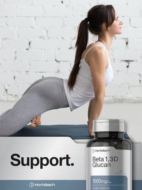 Horbaach Beta Glucan 1 3D 1000 mg - 90 Capsules, Non-GMO, Gluten Free Supplement