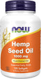 NOW Supplements Hemp Seed Oil 1,000 mg, Essential Fatty Acids Nutritional Oil, 120 Softgels