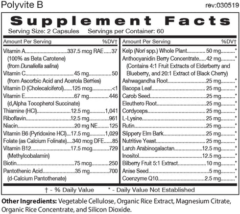 D'Adamo Personalized Nutrition Polyvite B, 120 vcaps