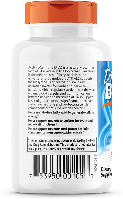 Doctor's Best Acetyl L-Carnitine, Non-GMO, Vegan, Gluten Free, Boosts Energy Production