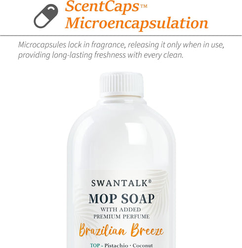 SWANTALK 4X 32 oz Mop Soap with Long Lasting Premium Perfume, Concentrated Floor Cleaner, Multi Surface Solution