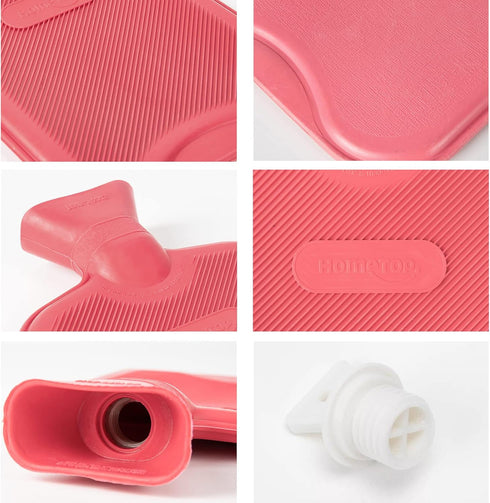 HomeTop Premium Classic Rubber Hot Water Bottle - Red Color
