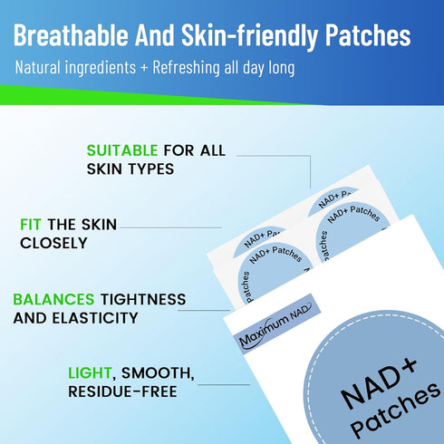 Juebingy Resveratrol-30 8-Hour NAD+ Patches for Women & Men with Nicotinamide and Patches, Premium Extended-Release