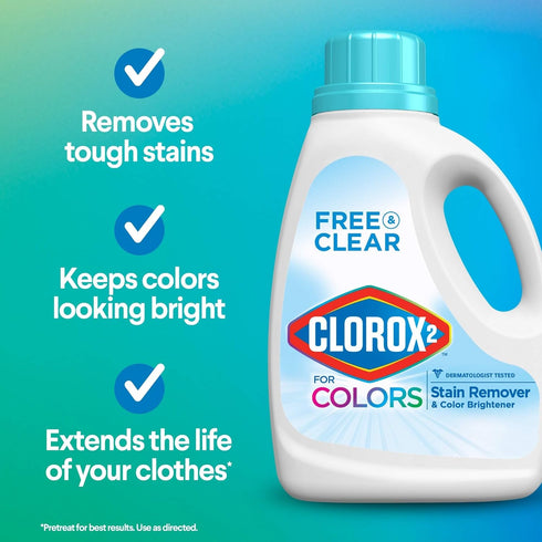 Clorox 2 Colors, Unscented Liquid, 33 Ounces
