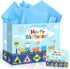 Wayyogh Train Birthday Gift Bag with Greeting Card Tissue Paper Large Train