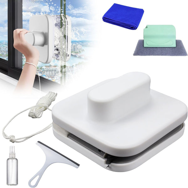 zxbaers Magnet Window Cleaner Tool, Magnetic Glass Cleaner with Anti-Falling Rope for Glass