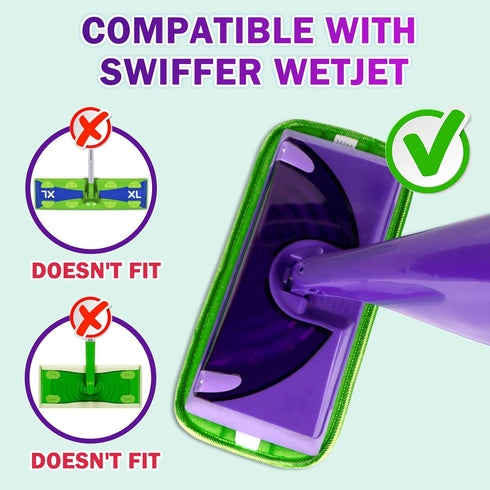 Orighty Reusable Mop Pads Compatible with Swiffer WetJet: Machine Washable Microfiber Pad Refill for Cleaning