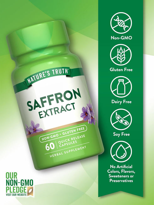 Nature's Truth Saffron Extract Capsules | 60 Count | Concentrated Extract | Non-GMO & Gluten Free Supplement