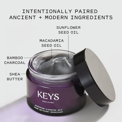 Keys Soulcare Nourishing Cleansing Balm + Makeup Remover, Soothing Cleanser with Shea Butter, 2.82 Oz
