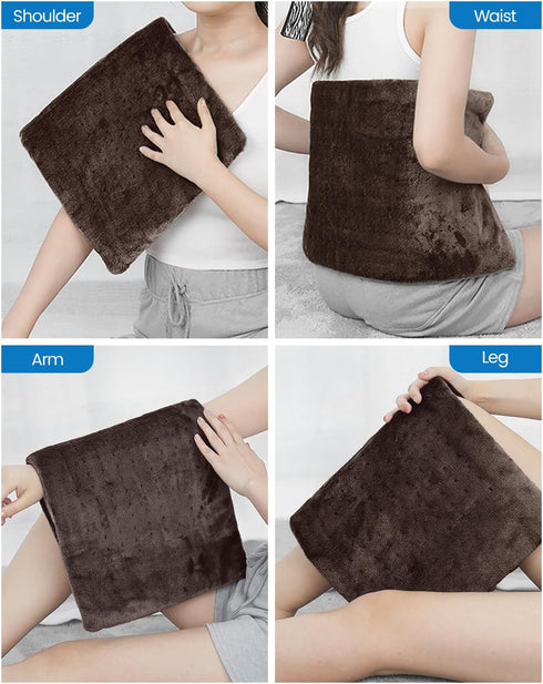 RENPHO Heating Pad for Back, Neck, Shoulder Pain Relief, Extra Large 12"x24" Heat Pad, Auto-Off, FSA HSA Eligible, Brown