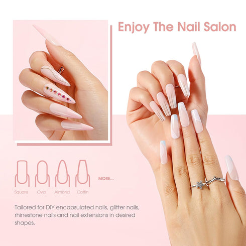 ROSALIND Soft Pink Poly Nail Gel, 2 oz Poly Extension Gel for Nail Art Decoration, Easy to DIY, Pink Nail Enhancement