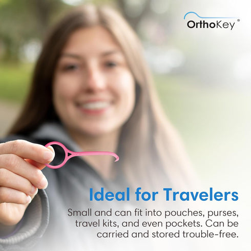 OrthoKey Aligner Remover - Clear Aligner & Retainer Removal Tool, Portable & Durable (Pink, 1-Pack)