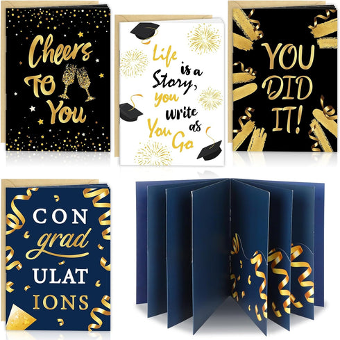 Sereliy 4 Sets Graduation Gift Card Book, Congrats Grad Money Holder Cards with