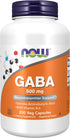 NOW GABA 500 mg, 200 Veg Capsules