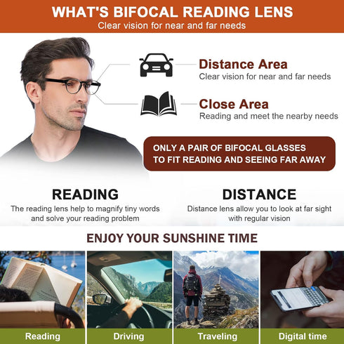 AQWANO 3 Pack Bifocal Reading Sunglasses, Fashion Bifocal Sun Readers for Women Men, 1.0