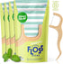 SmartLifeco Eco-Friendly Dental Floss Picks (200ct) - Original Straw Wheat Flossers, Vegan, Mint, Zero Waste