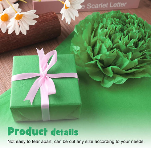 VGOODALL 120 Sheets Green Gift Wrap Tissue Paper, 14 x 20 Inch Bulk for Wedding, Birthday DIY Project