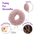 Small Fuzzy Fur Scrunchies, Furry Pony Holder - Set of 2 in Mauve