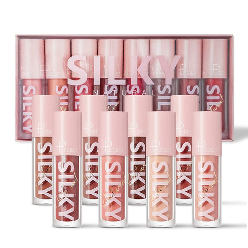 MAEPEOR Shiny Glossy Lipgloss Set 8PCS, Non-Sticky Moisturizing, Long-lasting High Shine & Shimmer Liquid Lipstick