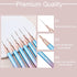 Shince Chance 6Pcs Nail Art Liner Brushes Set, Blue Fine Drawing Brush Pens for Gel Polish and Acrylic Nail Art