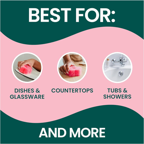 Scratch,1 Scotch-Brite Flex Scrub, Pink, Non-Scratch Dish Sponge with Flexible Shape, Non- Kitchen Sponge
