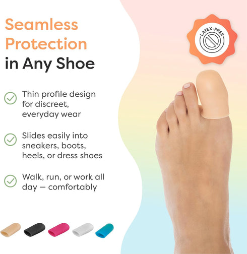 Hammer 6 Pack ZenToes Gel Toe Caps Silicone Toe Protectors for Cushioning & Nail Coverage Relief from Missing