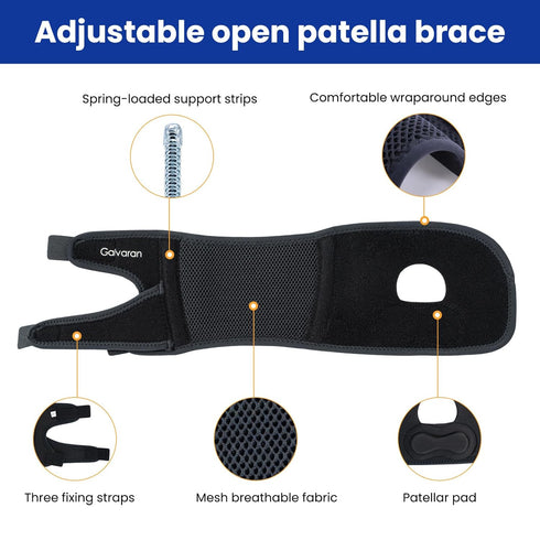 Galvaran Patellar Knee Brace Support Strap Knee Pain Relief Adjustable Knee Strap for Tendonitis, Arthritis, Jumpers, Tennis Running Injury Recovery (Small)