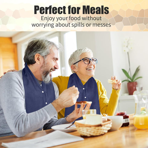 Tarpop Adult Bib Scarf Washable and Reusable Dining Clothing Protector Adult Bib for Elderly Senior Citizens Men Women