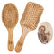 Zhuoyue Wooden Bamboo Hair Brush - Paddle Brush Set with Bamboo Bristle to Reduce Frizz & Massage Scalp (2 pcs)