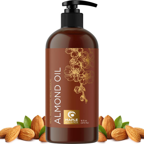 Cold Pressed Sweet Almond Oil - 16oz Pure Sweet Almond Oil for Skin Care and Moisturizing Body Oil