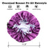 Satin Bonnet for Women, Large Adjustable Night Cap for Long Curly Hair, Double Layer Purple/Blue