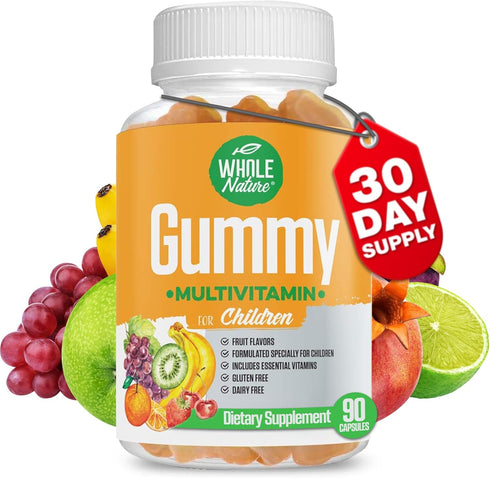 Kids Gummy Multivitamin - 90 Gummies, Complete Daily Essentials Vitamins and Minerals, Fruit Flavor, Gluten Free