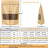 Blisstime 50 Pack Kraft Paper Stand Up Pouches with Matte Window, Resealable Bags for Small Business (6.3 x 8.7 Inches)
