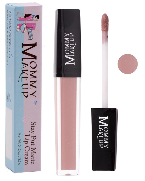 Mommy Makeup Stay Put Matte Lip Cream, Kiss-proof, Waterproof, Long Lasting Lipstick, Vitamin E (Heather)