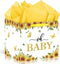 Woosytoo Extra Large Sunflower Baby Gift Bags, Yellow Sunflower Square Gift Bag with