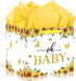 Woosytoo Extra Large Sunflower Baby Gift Bags, Yellow Sunflower Square Gift Bag with