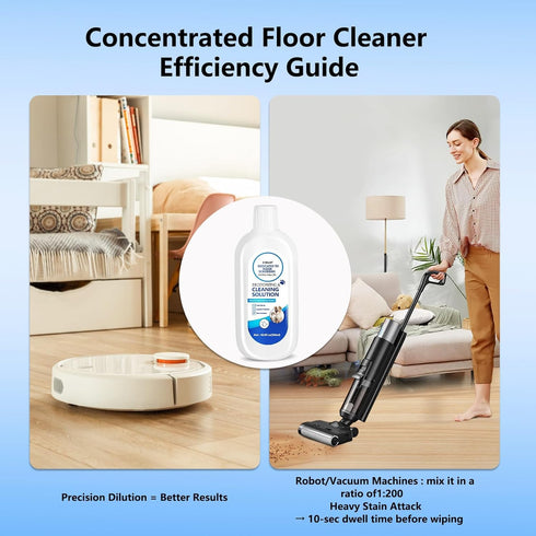 ZORAST Floor Cleaning Solution, Pet-Friendly Deep Deodorizer, Compatible with Tineco and Robot Vacuum Mops, Deep Cleans