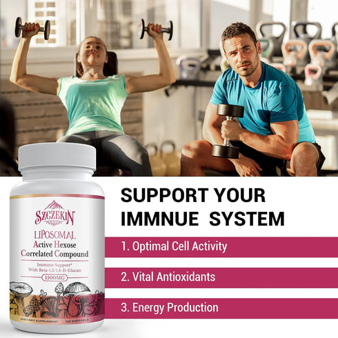 1500mg Liposomal Active Hexose Correlated Supplement - Immune System & Liver Function - 120 Soft Gels