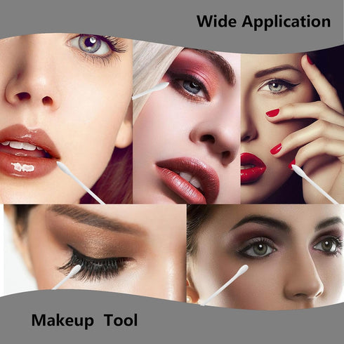 900pcs Precision Cotton Swabs, Cosmetic Makeup Applicators, Multi-Purpose Dual Tips with Pointed and Flattened Tip