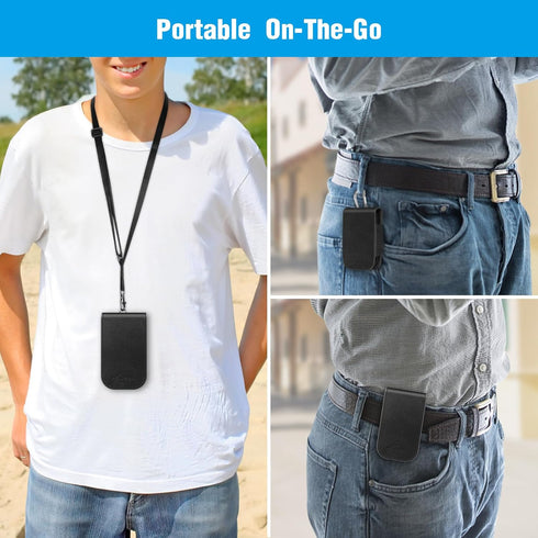 PU Leather Protective Case for Freestyle Libre 3/Libre Reader, Lightweight Shockproof Diabetic Storage Neck Sling