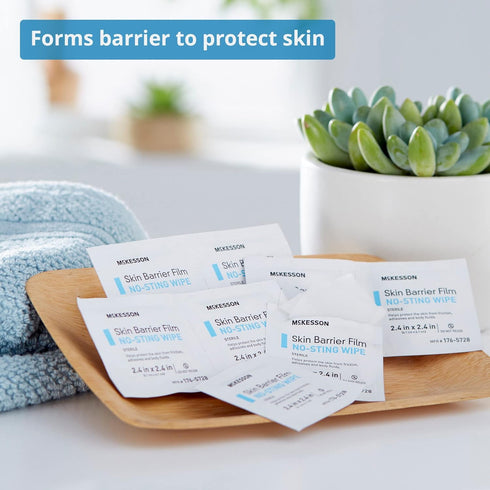 McKesson Skin Barrier Film, Sterile No Sting Body Wipe, Individual Packet, 25 Wipes
