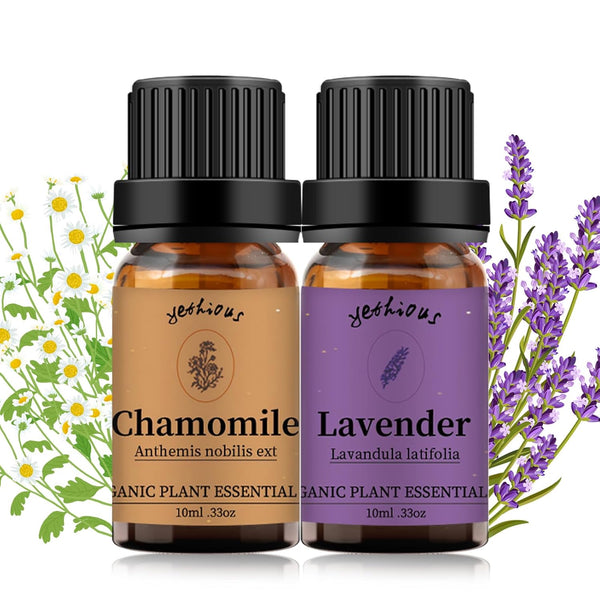 yethious Chamomile Lavender Essential Oil Set, Organic Aromatherapy Oils for Diffuser, 2 Pack 10ML
