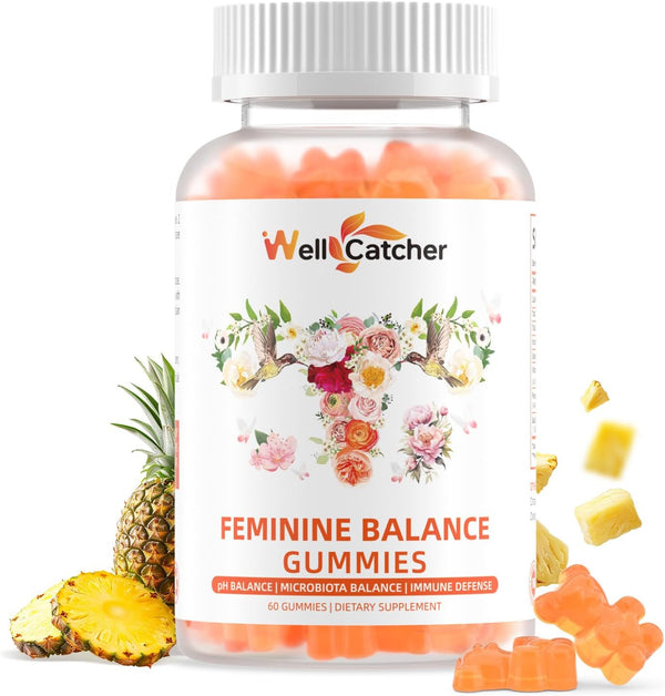Premium Feminine Balance Gummies for Women - Hawaiian Pineapple Probiotic Gummies for