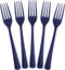 Heavy Duty Navy Plastic Forks, 50 Pcs Disposable Cutlery, Navy Plastic Silverware, Navy Disposable Flatware