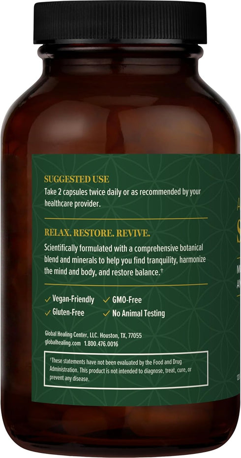 Global Healing Stress Relief Supplement with Lithium Orotate - 120 Capsules for Calm Support and Stress Relief