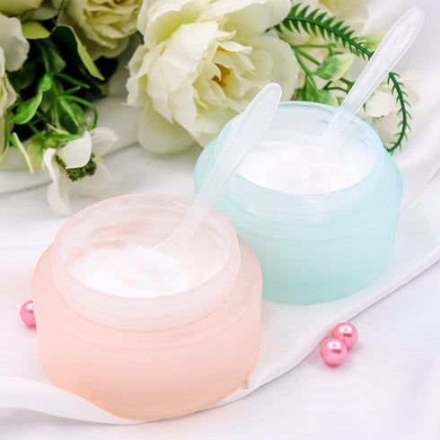 Mini Disposable Plastic Cosmetic Spatulas - SumDirect 400 Pcs Frosted Clear Skincare Makeup Mask Spatula