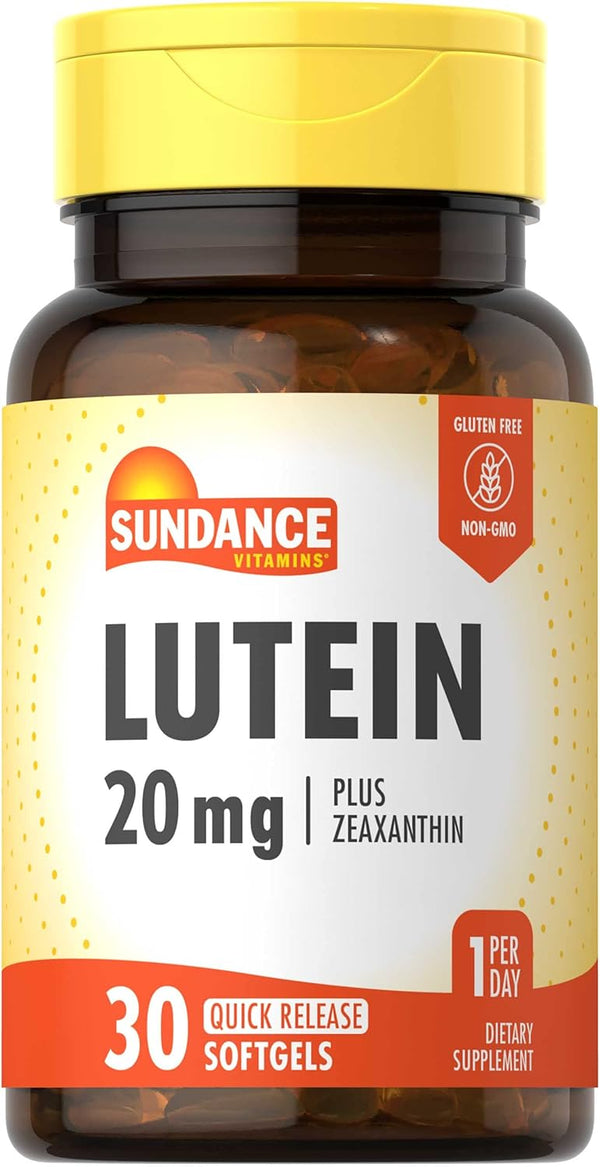 Lutein 20mg | 30 Softgels | with Zeaxanthin | Non-GMO, Gluten Free Supplement